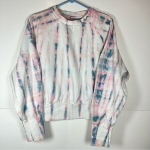 Old Navy juniors relaxed tie dye crop top crew neck sweater